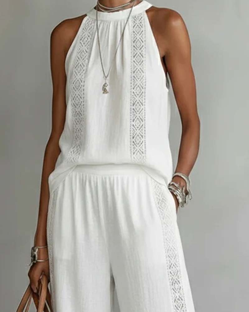 Ensemble Deux Pièces Évidé Halter