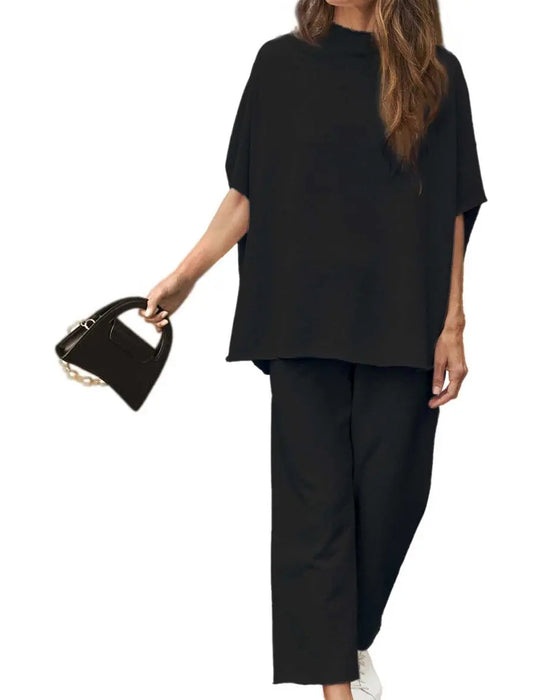 Ensemble Haut Uni Et Pantalon Jambe Droite