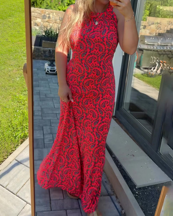 Robe Halter Sans Manches Ajustée