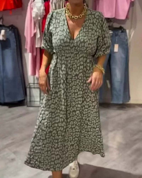 Robe Femme Col V Imprimé