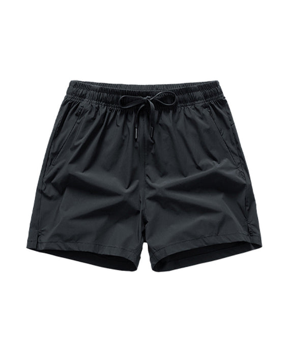 Shorts Hommes Taille Élastique Poche Séchage Rapide Ice-Soie Sport