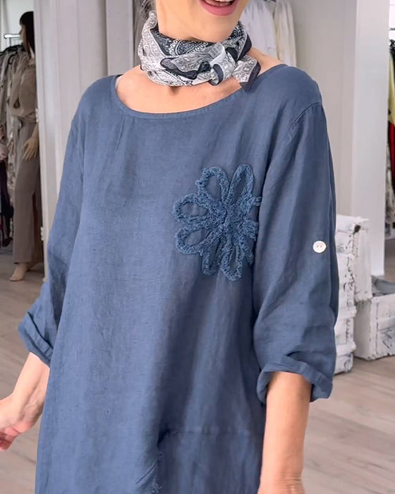Chemise Bords Bruts Fente Asymétrique
