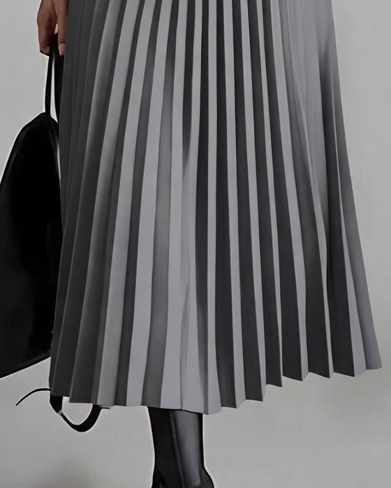 Robe Patchwork Plissé Midi