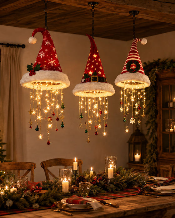 🎅 Chapeau De Père Noël Lumineux Lustre Suspendu🎄