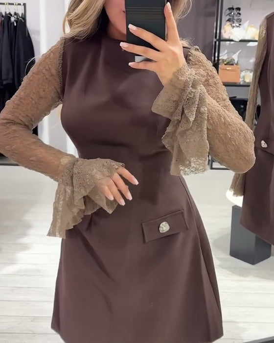 Robe Stylée Et Élégante À Manches Ballon