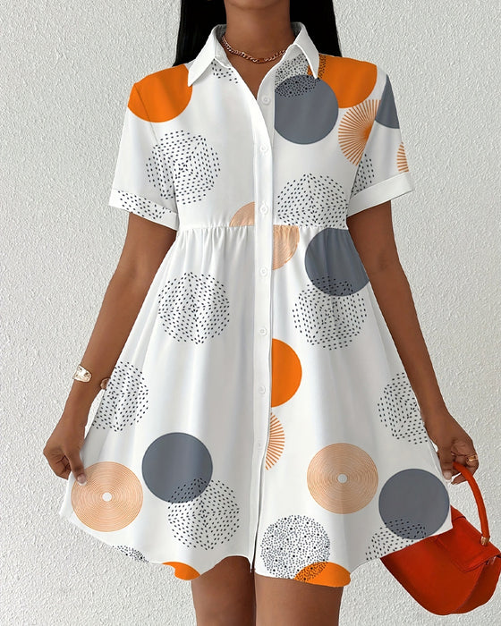 Robe Polka Dot Imprimé Chemise