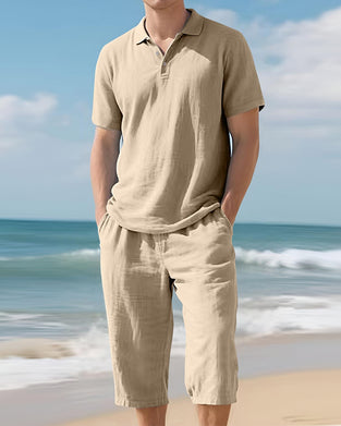 Ensemble Décontracté Pour Homme Composé D'un Polo Et D'un Pantalon 7/8