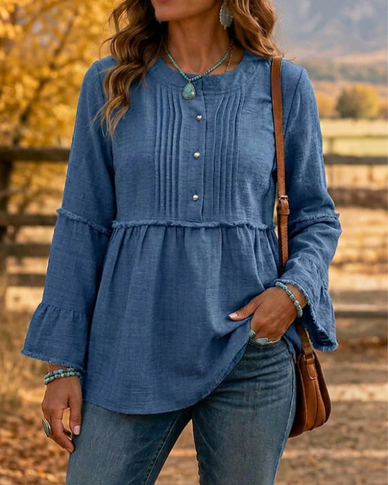 Blouse Uni Col Rond
