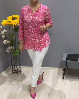 Chemise imprimée à manches longues avec boutons