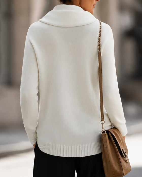 Pullover Col Mock Slim Fit Manches Longues