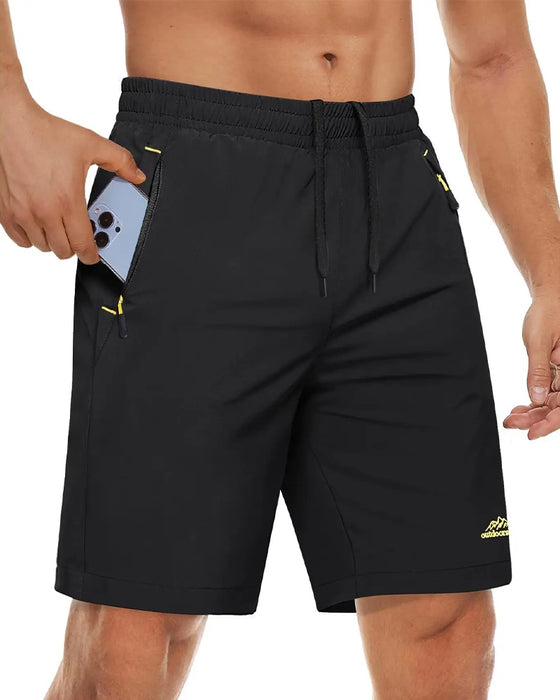 Short Taille Élastique Cordon Fermeture Éclair Sport