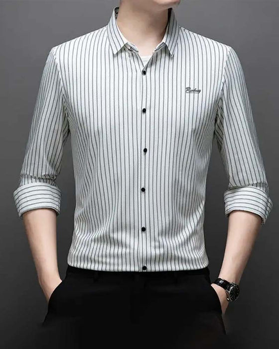👔Chemise Homme Classique À Manches Longues Rayée