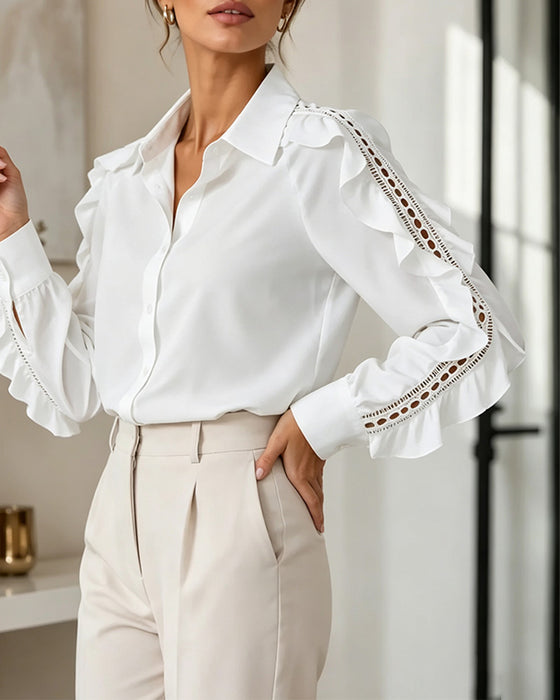Chemise Volant Boutonnage