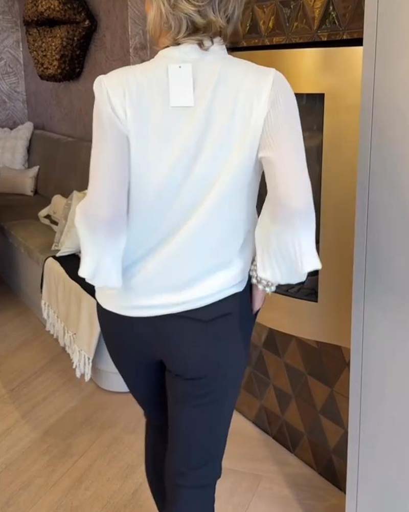 Blouse Manche Cloche Ruban Élégant