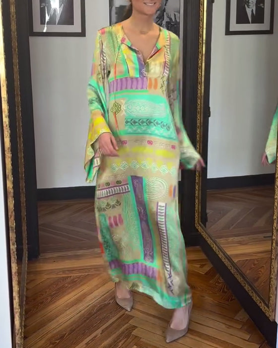 Robe À Manches Longues Avec Imprimé Nœud