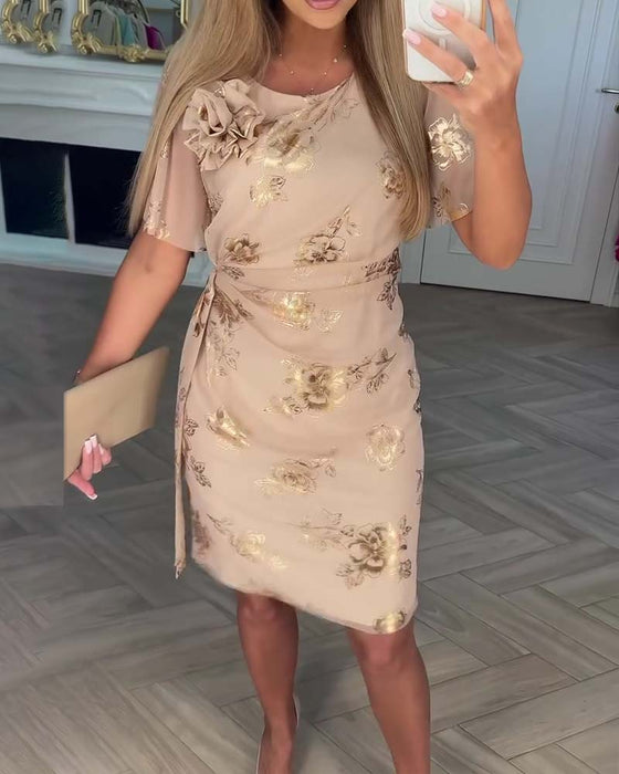 Robe Bronzage Ceinture Taille Élégant