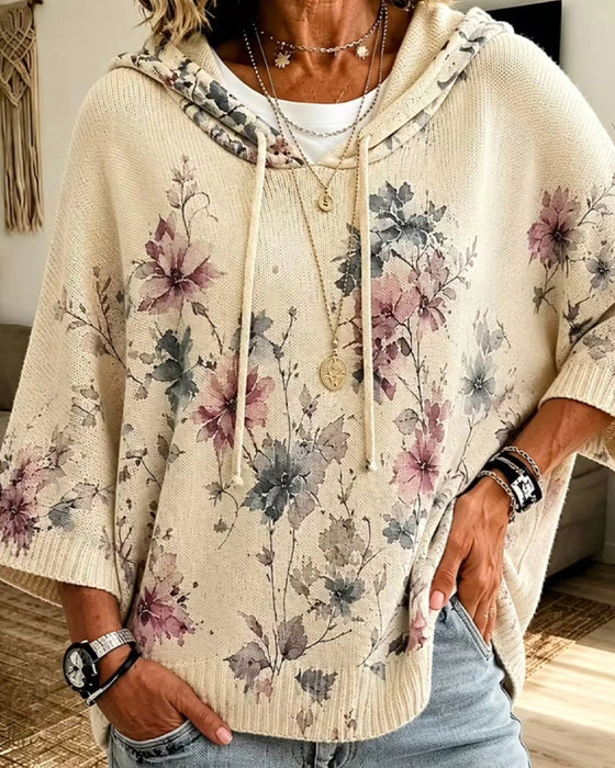 Pull Décontracté Imprimé Avec Cordon