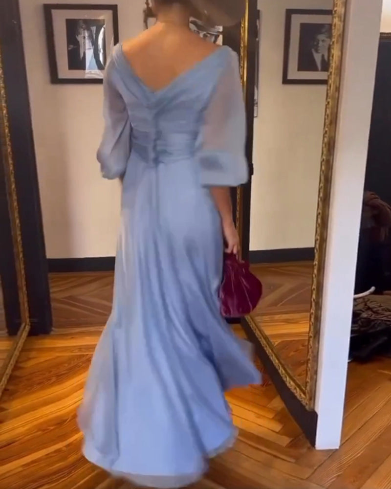 Robe taille basse de couleur unie