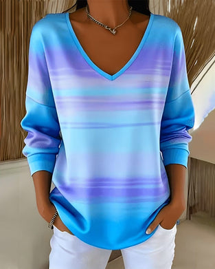 Sweatshirts Col V Manche Longue Ombre