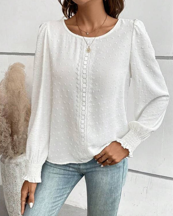 Blouse Simple Col Rond Uni