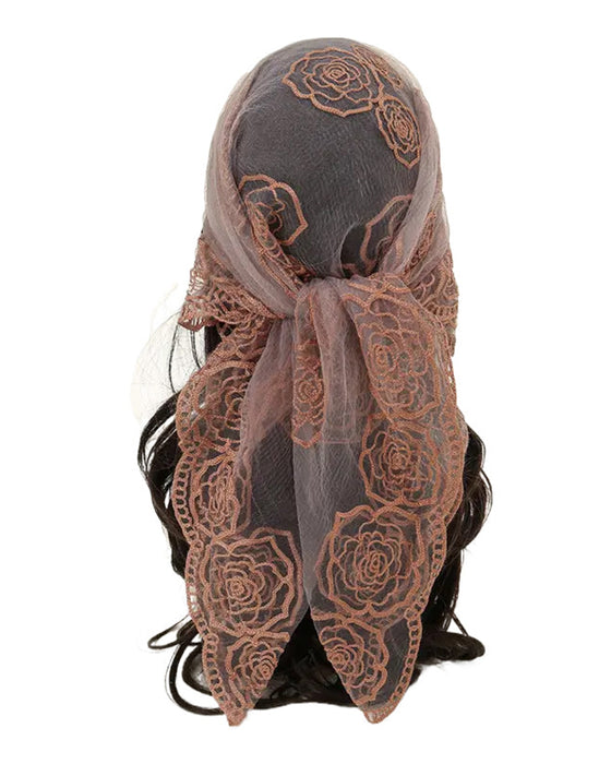 Bandana Floral Mesh Scallop Design