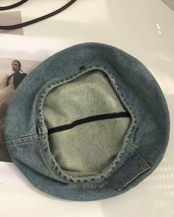 Béret Femme Vintage Denim