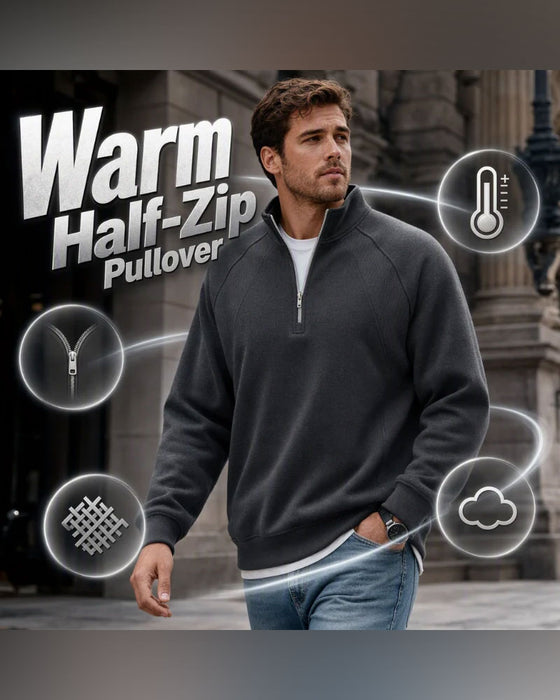 Sweat-Shirt Demi Zip Col Montant