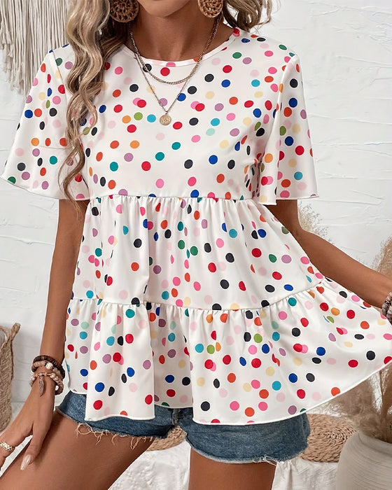 Chemisier Coloré Polka Dot Babydoll