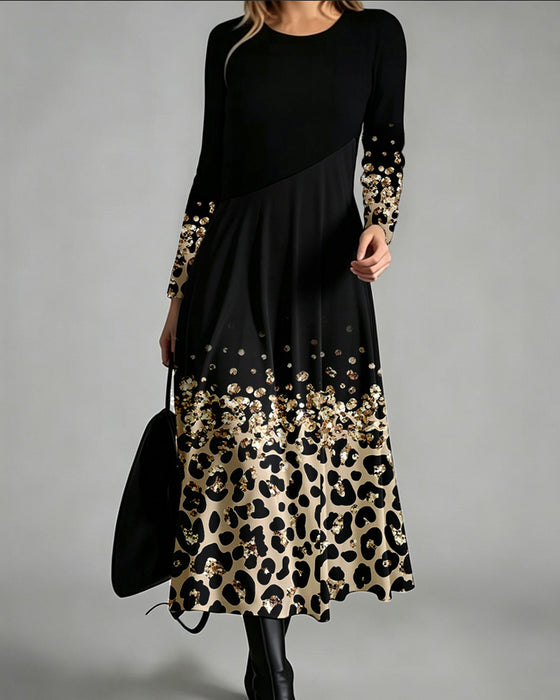 Robe Ombre Léopard Décontractée