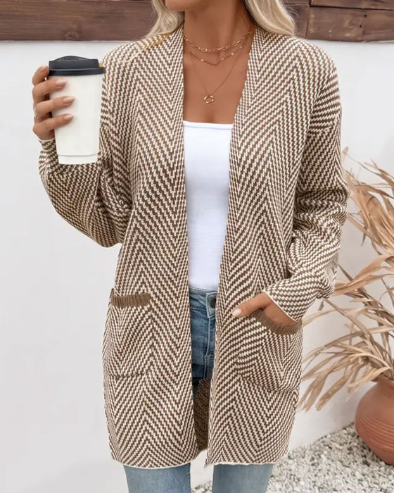 Cardigan Poches Long Pull