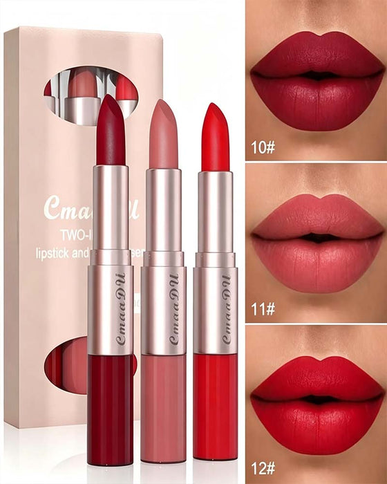 Ensemble 2-En-1 Double Embout Rouge À Lèvres Et Brillant À Lèvres