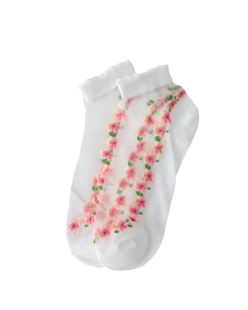Chaussettes Fleuries Respirables D'Été