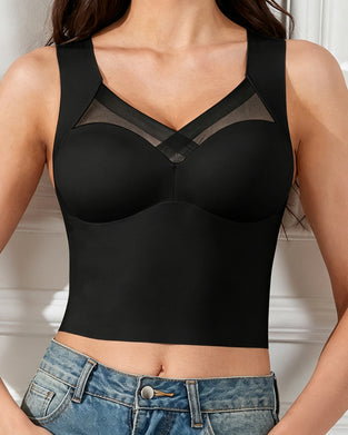 Débardeur Mesh-Splicing Soutien-Gorge Intégré