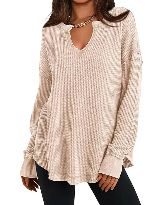 Haut Gaufre Henley Manche Longue