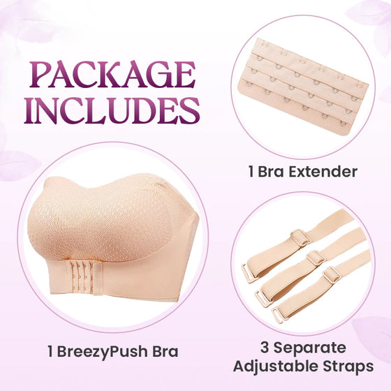 Soutien-Gorge Push-Up Sans Bretelles Confortable Anti-Glissant Avec Boucle Avant