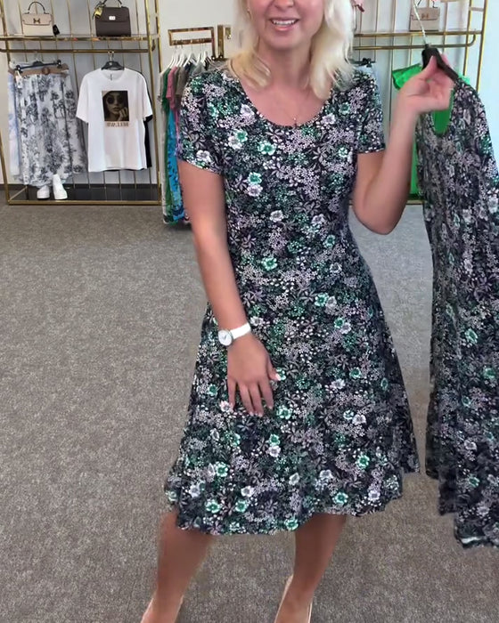 Robe Élégante Taille Fine Imprimée