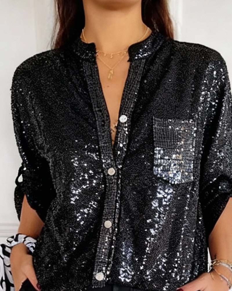 Chemise Stylée Unie Avec Poche