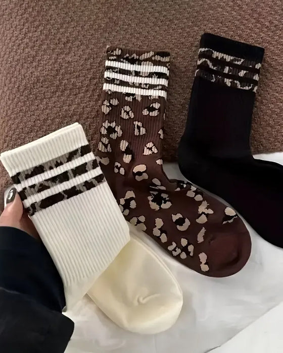 Chaussettes Imprimé Léopard Mi‑Mollet