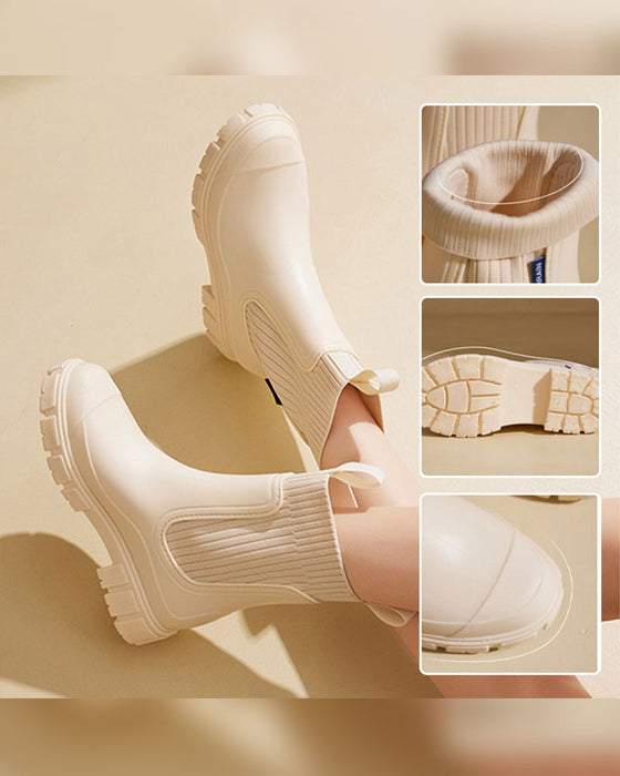 ☔️Bottes Imperméable Anti-Dérapant Semelle Épaisse Mi-Mollet
