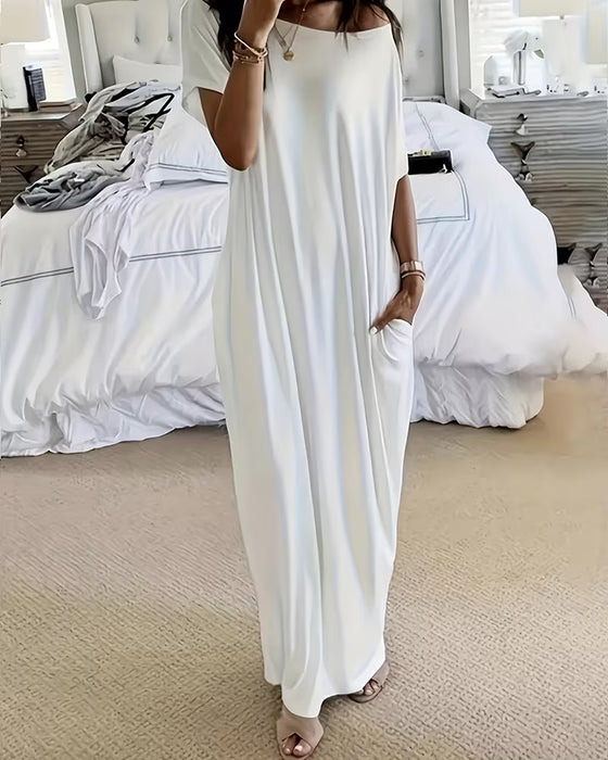 Robe Unie Longue Décontractée
