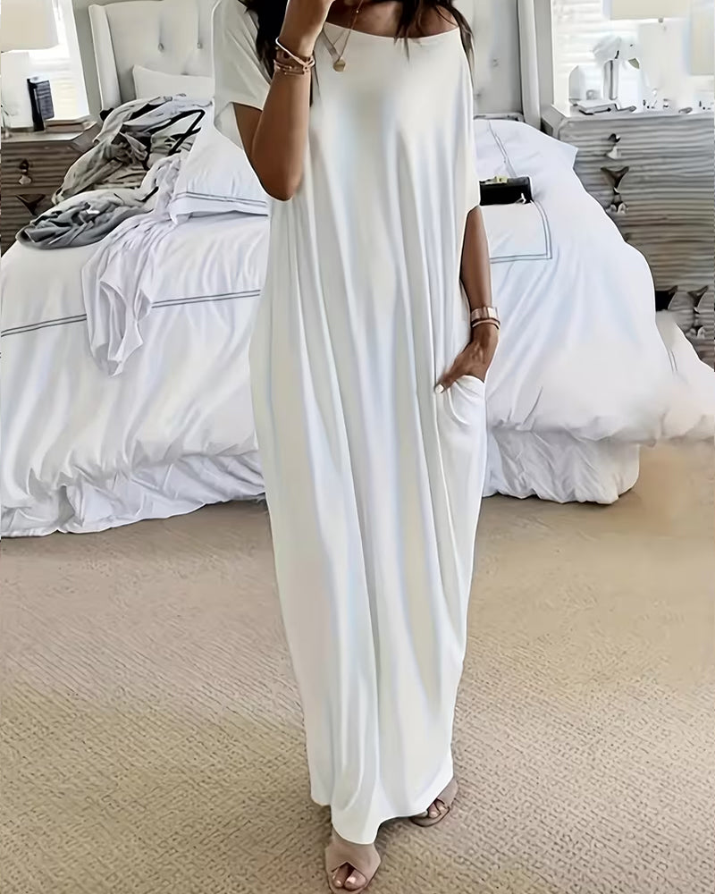 Robe Unie Longue Décontractée