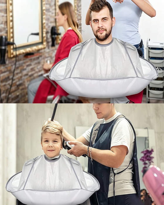 ✂🧹 Cape De Coupe De Cheveux Avec Récupérateur