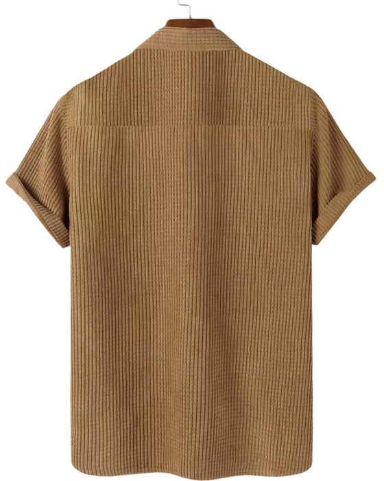 Chemise Revers Bouton Uni Homme Manche Courte