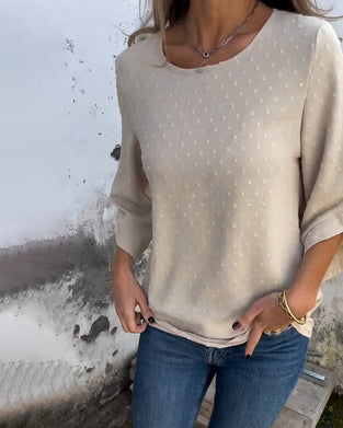 Blouse Manches Longues Col Rond Unie