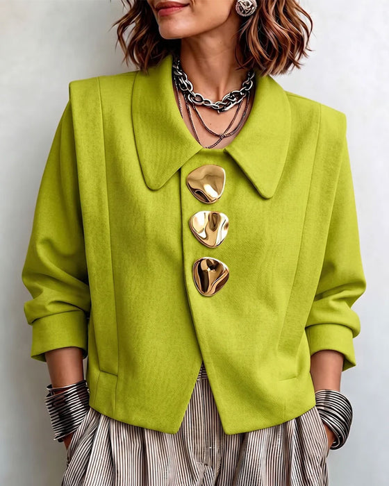Veste Métal Boucle Revers Décontractée