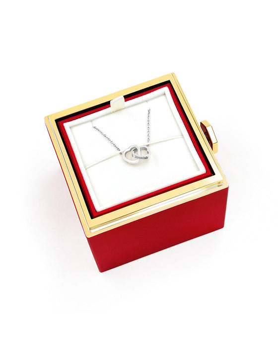 Collier Chaîne Os Double Cœur