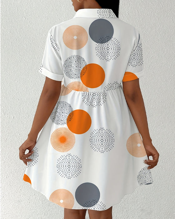 Robe Polka Dot Imprimé Chemise