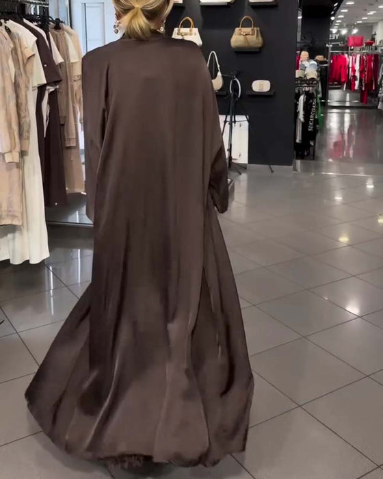 Ensembles Léopard Bretelle Spaghetti Robe Longue Et Cardigan
