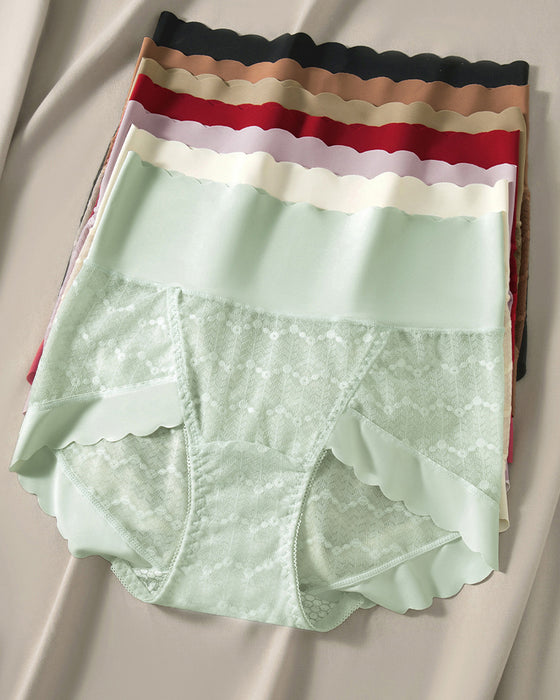 Culottes Respirantes Sans Coutures à Haute Taille Dentelle