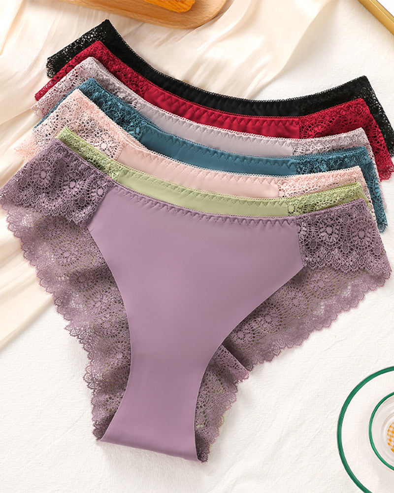 Ensemble De Culotte En Dentelle Pour Femme Avec Contraste En Dentelle